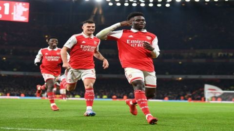 Premier League: Nketiah makes last-minute winner for Arsenal as Haaland scores hat-trick for Man Cit