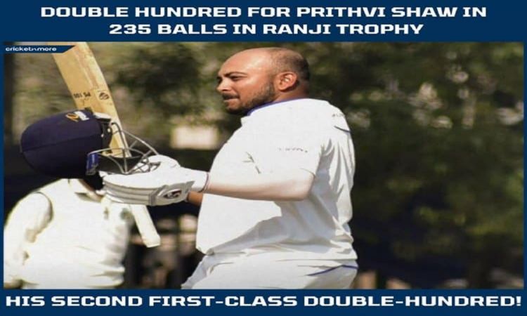 Ranji Trophy: Prithvi Shaw Smacks Unbeaten Double Ton Against Assam