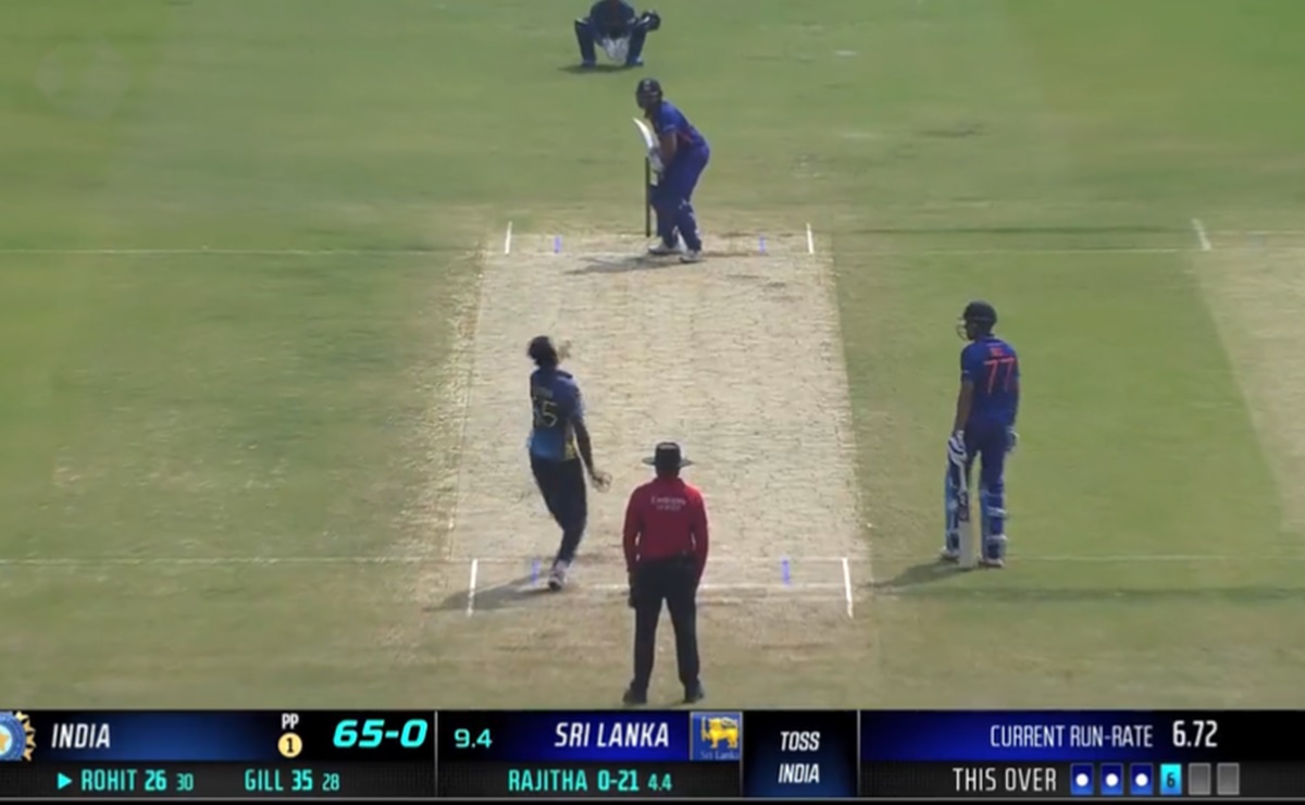 Cricket Image for India Vs Sri Lanka Rohit Sharma Goes Agressive Against Kasun Rajitha