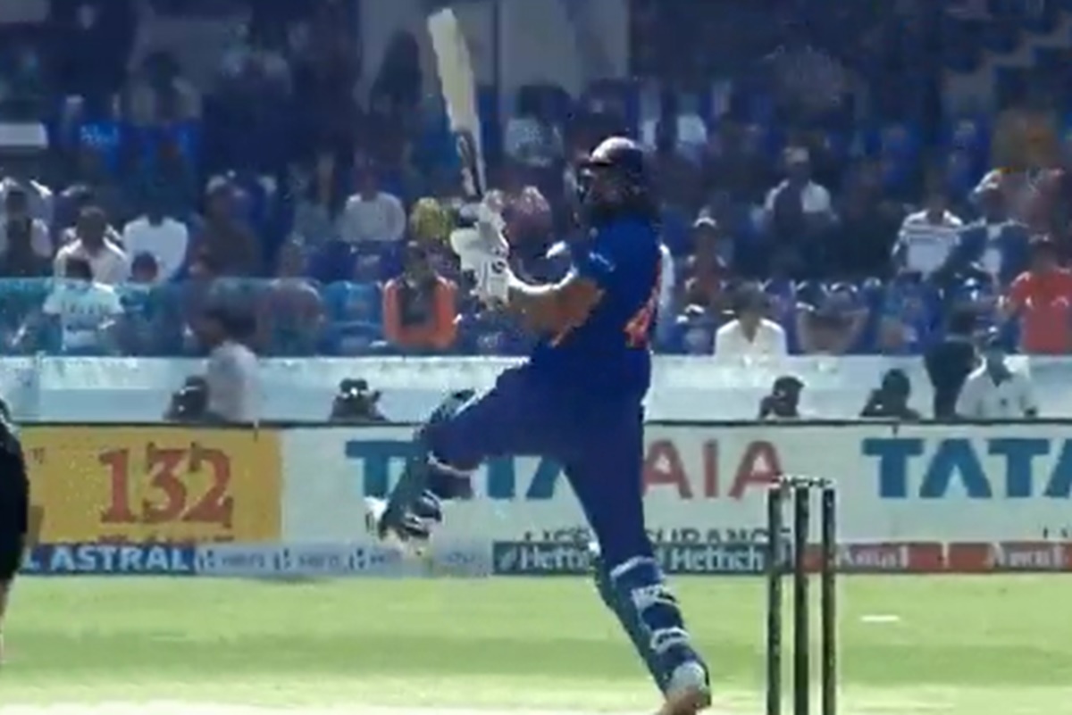 Cricket Image for Rohit Sharma Hit Six On The Power Of Timing India Vs New Zealand