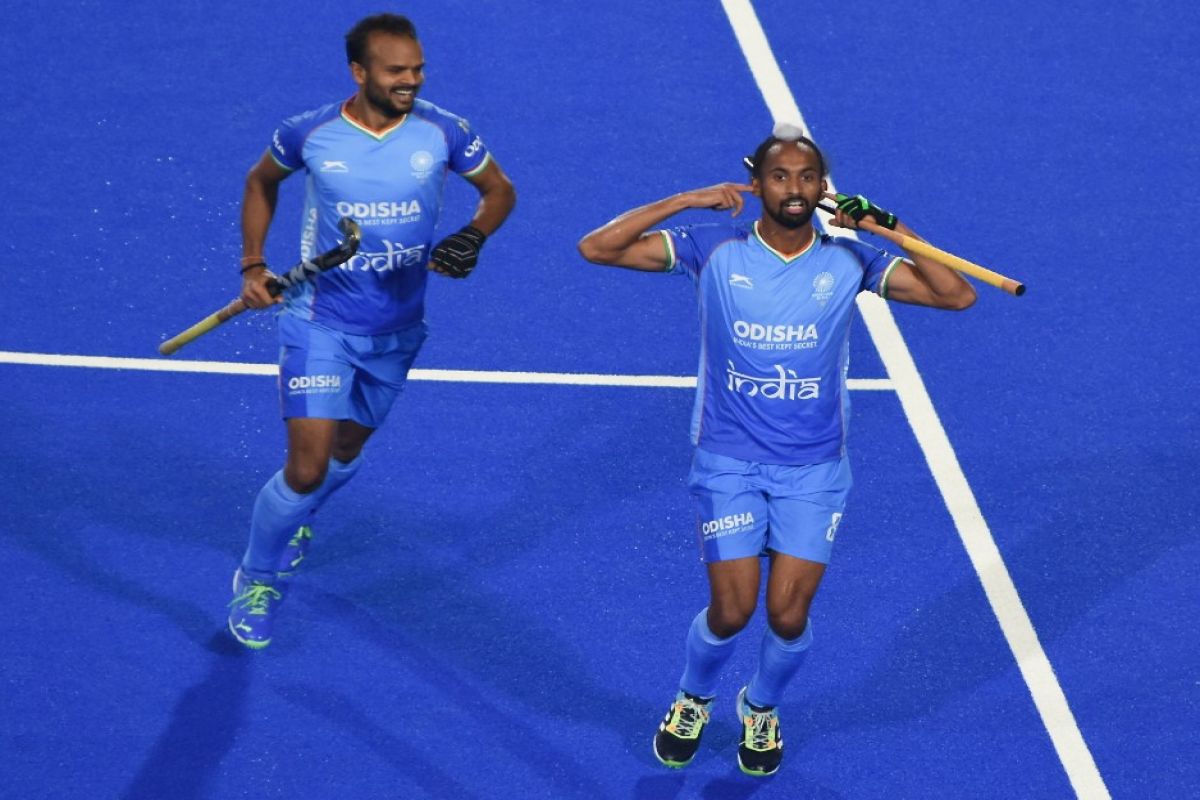 Rourkela : Players in action during the match between India and Spain of FIH Odisha Hockey Men's Wor Rourkela : Players in action during the match between India and Spain of FIH Odisha Hockey Men's Wor