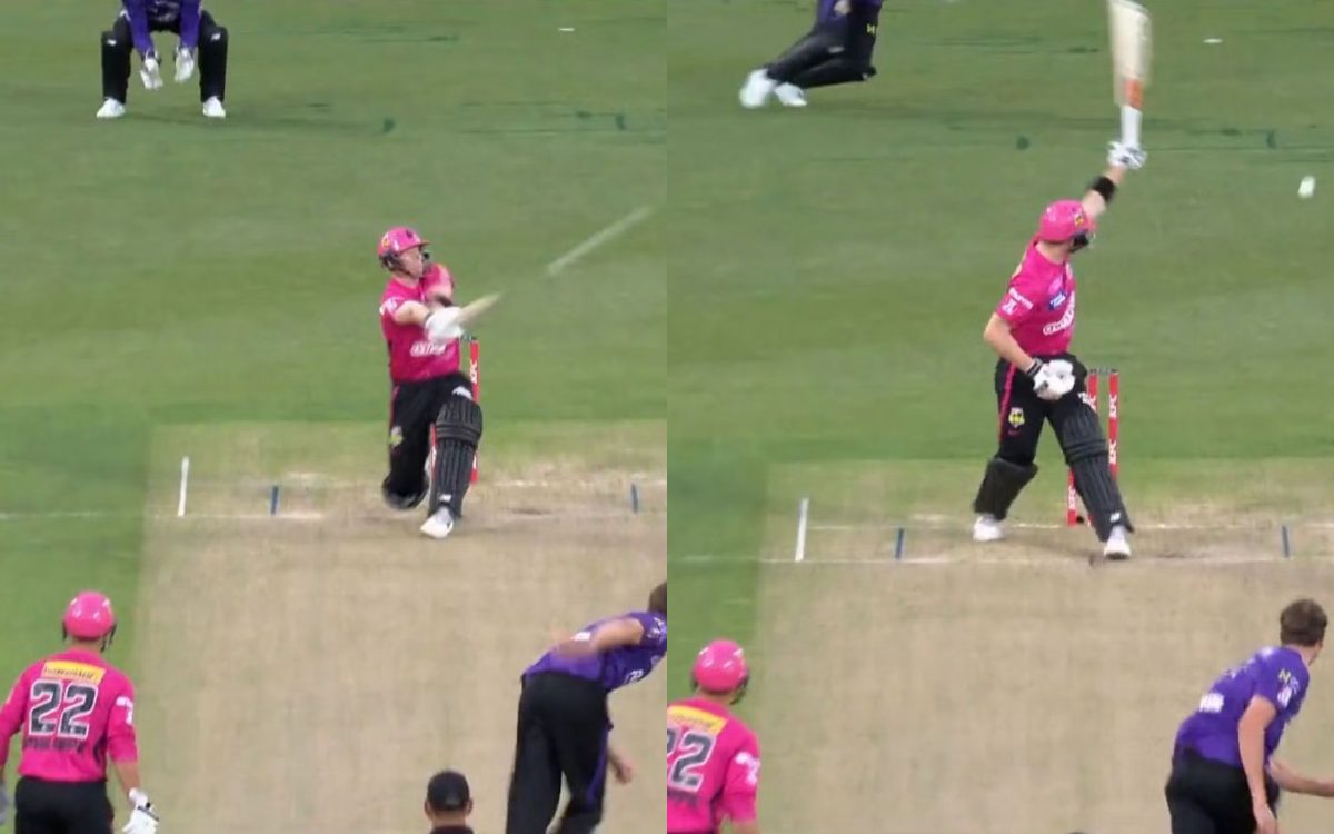 Cricket Image for VIDEO : 1 बॉल पर बने 16 रन, स्टीव स्मिथ के सामने कांपा बॉलर