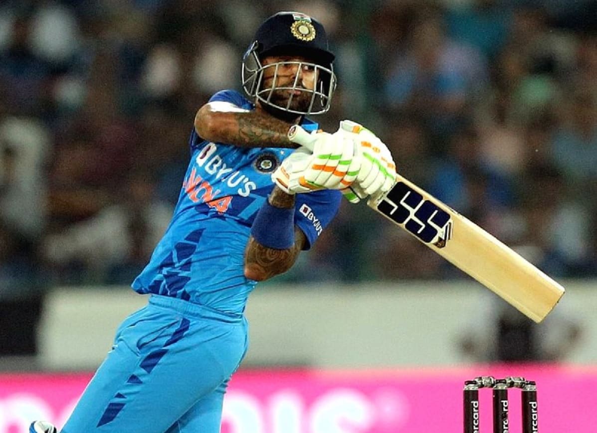 Adelaide : India's Suryakumar Yadav plays a shot during the T20 World Cup semi final match between E