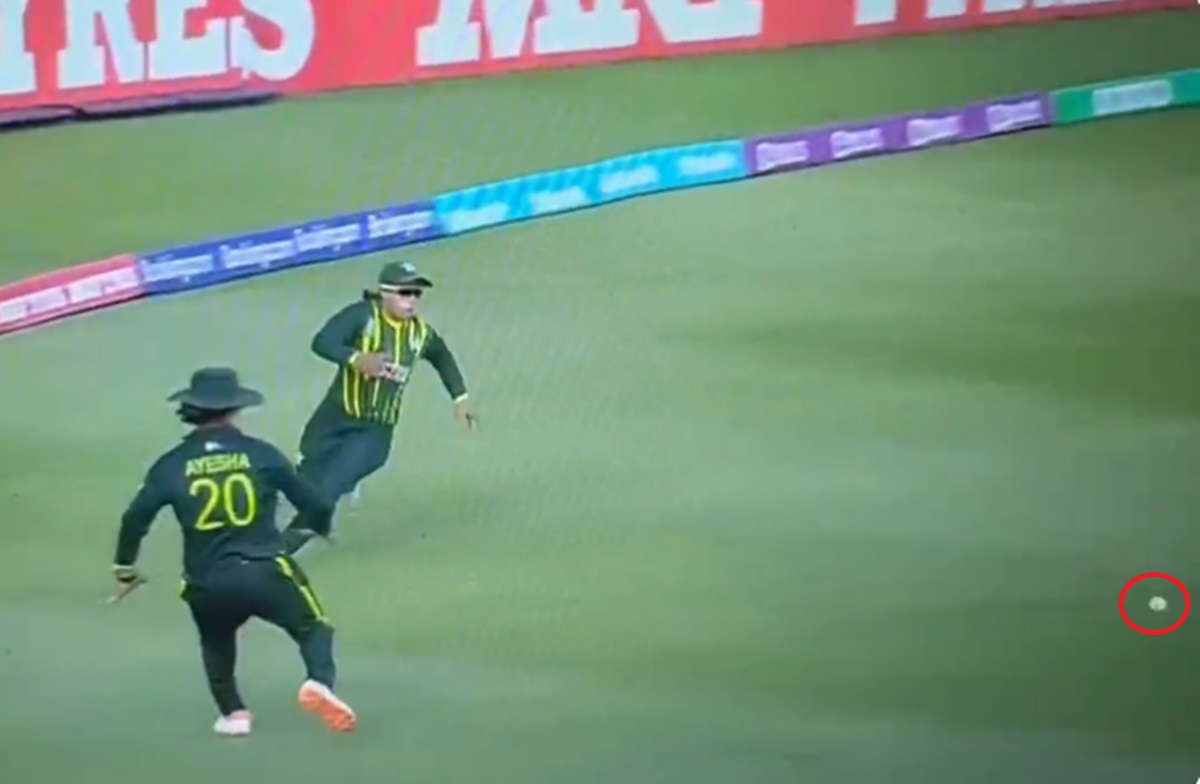 Cricket Image for India Vs Pakistan Sidra Ameen Poor Fielding Watch Video