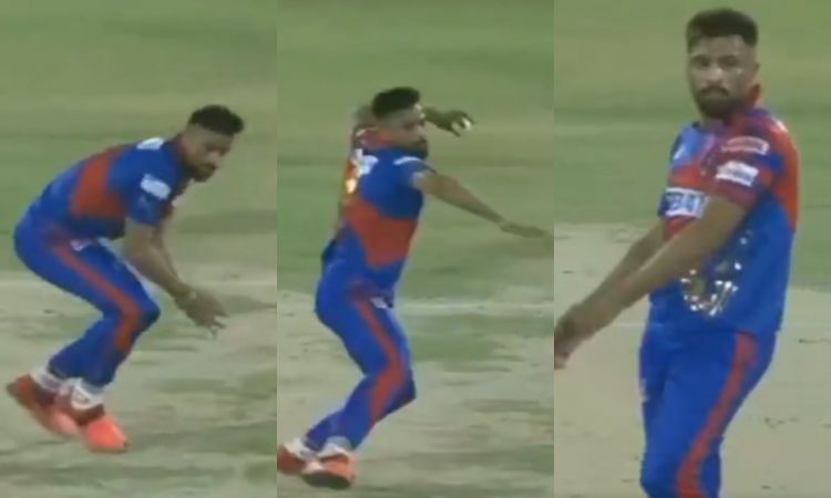 Cricket Image for Karachi Kings Vs Peshawar Zalmi Mohammad Amir Throws The Ball Towards Babar Azam