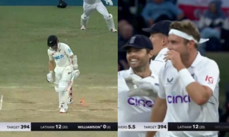 Cricket Image for VIDEO : ब्रॉड के सामने बौने साबित हुए विलियमसन, उड़ गई गिल्लियां लेकिन पता ही नहीं