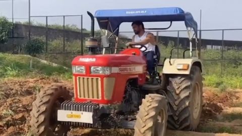 MS Dhoni Shares Video Of Him Ploughing Farm With Tractor