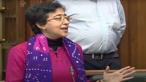 New Delhi: AAP MLA Atishi Marlena speaks during the winter session of Delhi assembly, at Vidhan Sabh