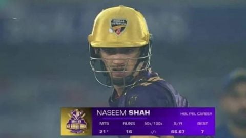 Cricket Image for VIDEO : PSL में बांग्लादेशी लीग का हेल्मेट पहनकर खेले नसीम शाह, लग गया जुर्माना