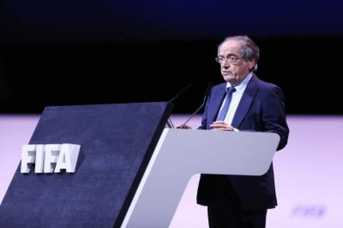 PARIS, June 6, 2019 (Xinhua) -- French Football Federation President Noel Le Graet delivers a speech PARIS, June 6, 2019 (Xinhua) -- French Football Federation President Noel Le Graet delivers a speech