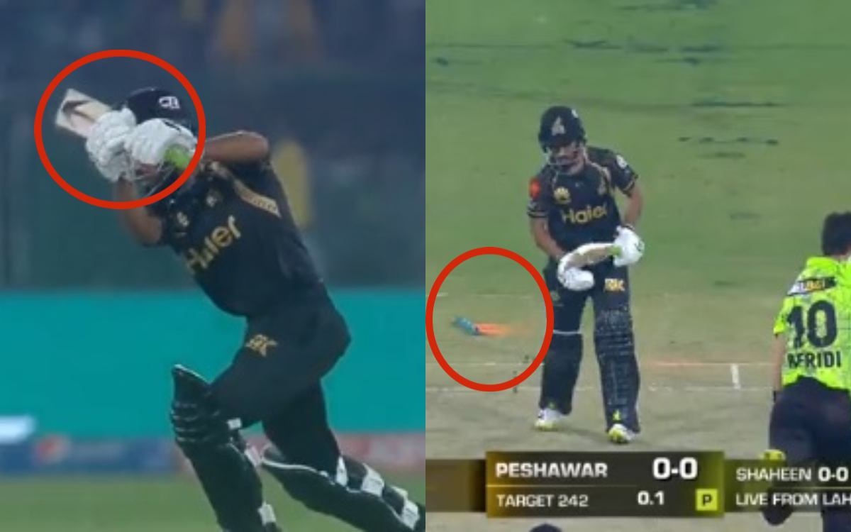 Cricket Image for VIDEO: शाहीन ने पहले बैट तोड़ा और फिर स्टंप उखाड़ी, सिर्फ 2 गेंदों के मेहमान थे