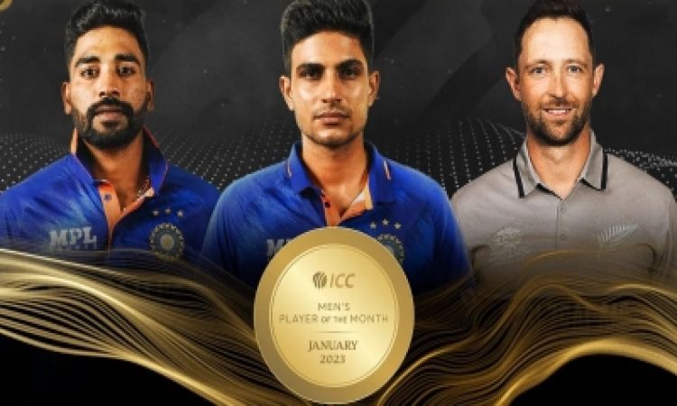 Shubman Gill, Siraj in shortlist for Men's Player of the Month for January.(Photo:ICC)