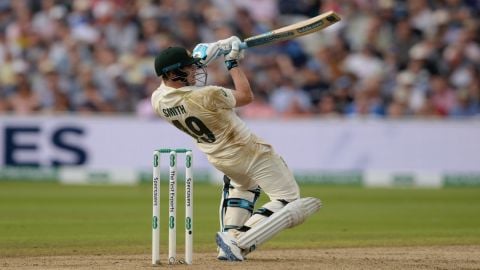 New Delhi : Australia's Steve Smith walks back to pavilion after his dismissal during the first day 