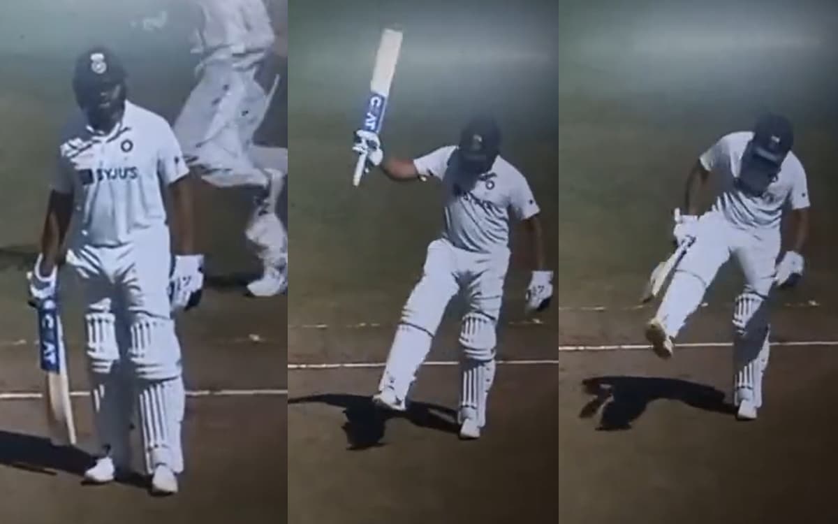 Cricket Image for VIDEO: गुस्से से लाल हुए रोहित शर्मा, पैर पर दिया था बैट पटक; वायरल हुआ हिटमैन का 