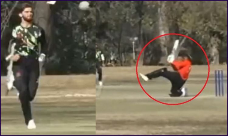Cricket Image for घुटने पर आए शाहीन अफरीदी, लाहौर के लोकल बॉय ने जड़ दिया SKY वाला छक्का; देखें VIDE
