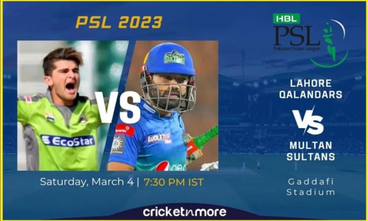 PSL 2023: लाहौर कलंदर्स ने मुल्तान सुल्तान्स के खिलाफ  टॉस जीतकर बल्लेबाजी का फैसला किया, देखें प्लेइंग XI 