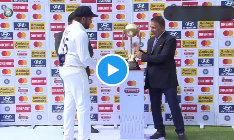 Rohit Sharma handed the Border Gavaskar Trophy to KS Bharat and Suryakumar Yadav