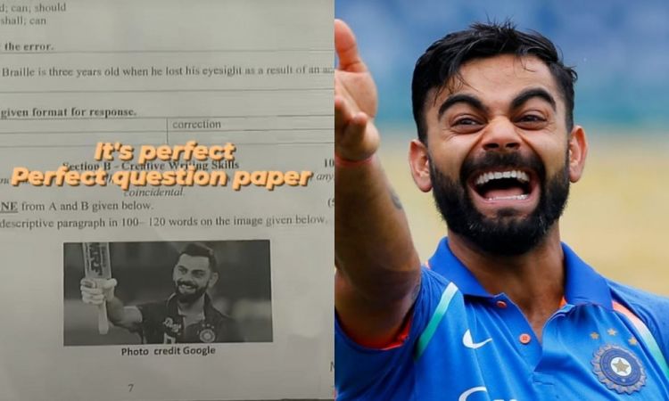 Cricket Image for 9वीं क्लास के पेपर में पूछा गया विराट से जुड़ा सवाल, फोटो हो रही है वायरल