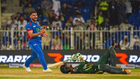 Southampton: Afghanistan's Mohammad Nabi in action during the 28th match of World Cup 2019 between I