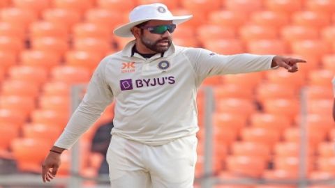 Ahmedabad : Indian captain Rohit Sharma sets the field during the fifth day of the fourth cricket te