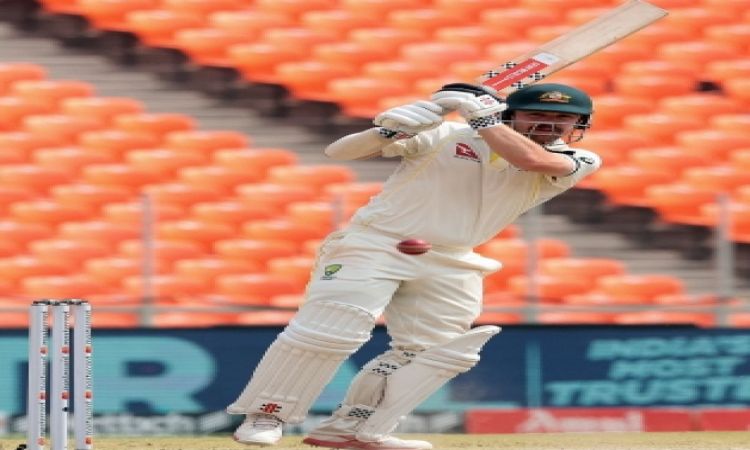 Ahmedabad:Australia's Travis Head plays a shot during the fifth day of the fourth cricket test match