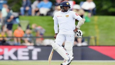 Bengaluru:Sri Lanka's Angelo Mathews walks back after dismissal by India's Ravindra Jadeja during th