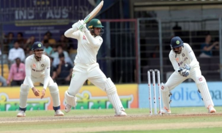 3rd Test, Day 1: Usman Khawaja puts Australia in lead after India crumble against spin (ld)