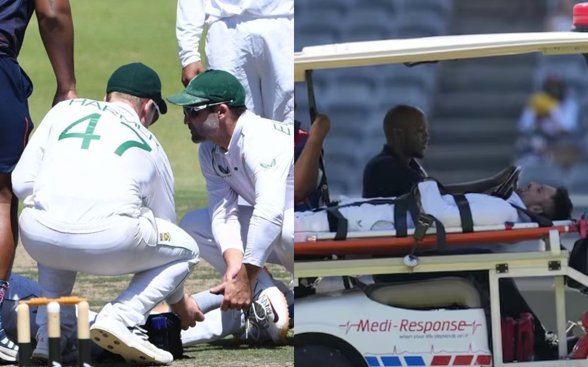 Cricket Image for VIDEO: केशव महाराज के साथ हुई अनहोनी, जश्न मनाते हुए लगी चोट तो स्ट्रेचर पर ले