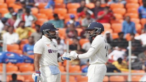 Ahmedabad : Indian batter Virat Kohli during the third day of the fourth cricket test match between 