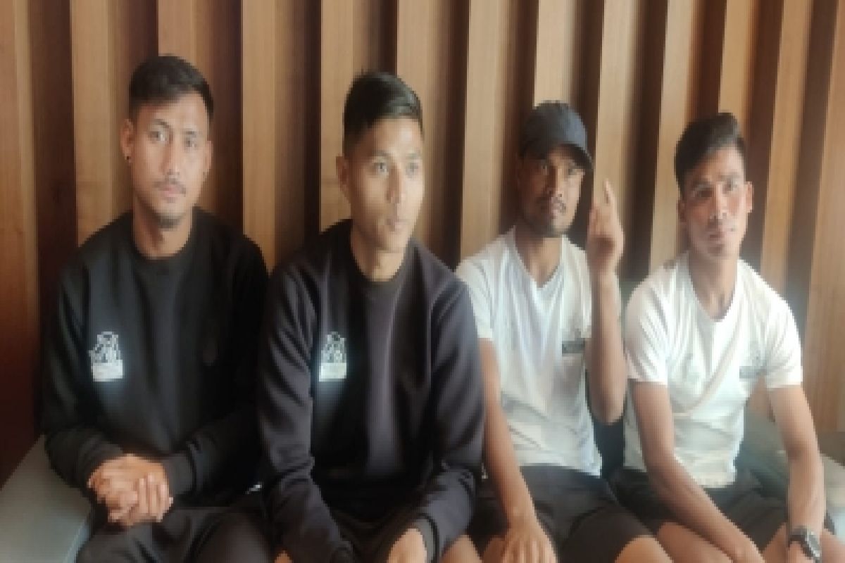 Meghalaya players, from left, Ronaldkydon, Sheen Stevenson, Brolington and Fullmoon Mukhim