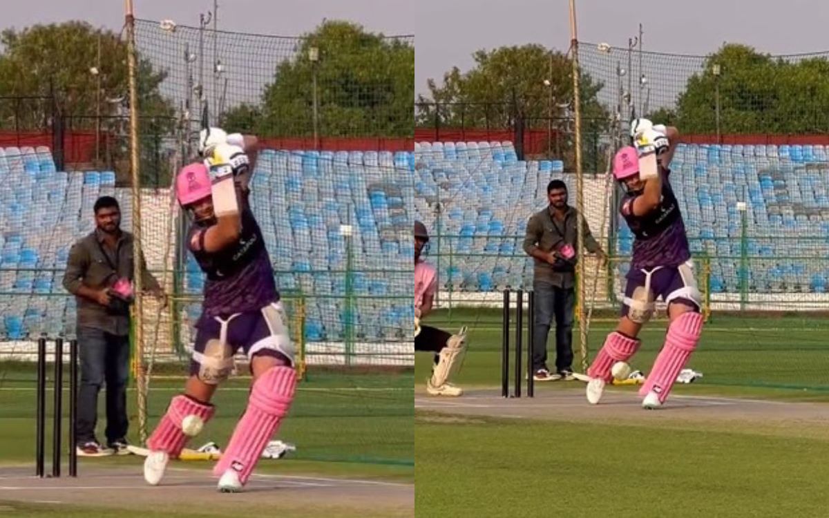 Cricket Image for VIDEO: राजस्थान के लिए जो रूट ने खेली पहली बॉल, कवर ड्राइव से तोड़ा कैमरा