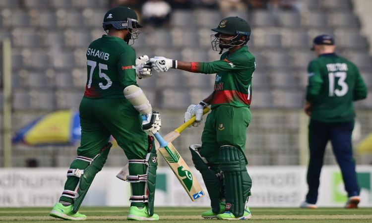 Vital knocks from Shakib Al Hasan and Towhid Hridoy help Bangladesh to a big score of 338/8 against 