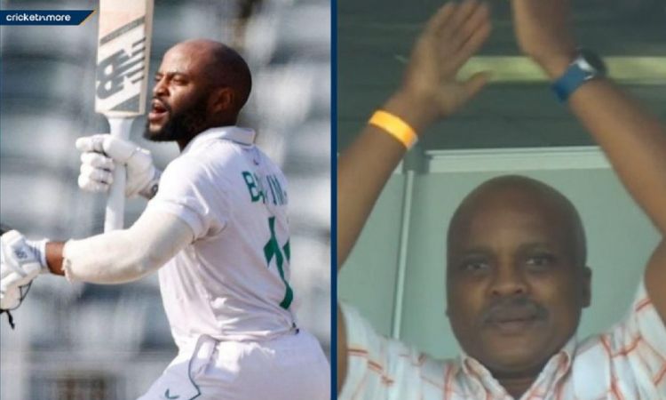 Father of Temba Bavuma clapping for his son's hundred watch video