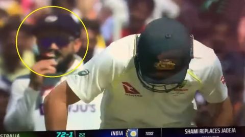 BGT: Virat Kohli caught munching while fielding in slips during Ahmedabad Test, fans reacted after v