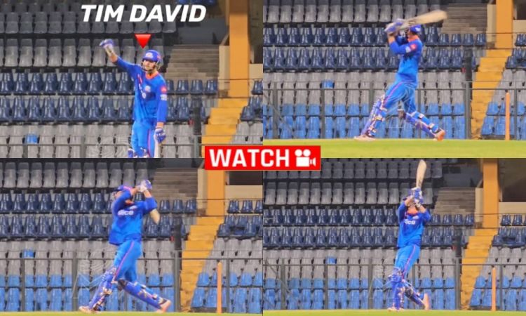 Cricket Image for 4,2,4,6,6,1: टिम डेविड ने भरी हुंकार, IPL से पहले मुंबई इंडियंस के प्रैक्टिस सेशन 