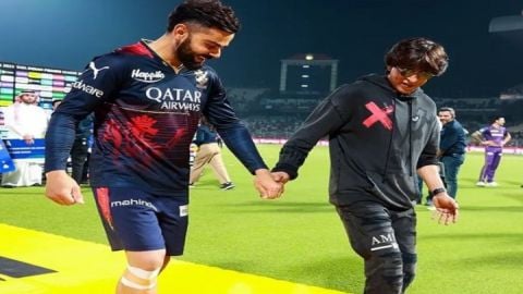 Virat Kohli and Shahrukh Khan met each other closely at eden gardens During KKR vs RCB match in IPL 