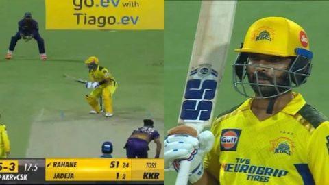 Csk Batter Ajinkya Rahane Played Amazing Shot Against Kkr In Fiery Knock Watch