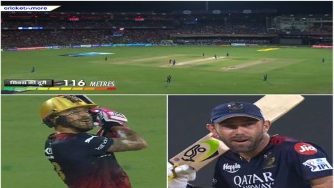 Faf du Plessis' six on the leg side went out of the M Chinnaswamy Stadium!