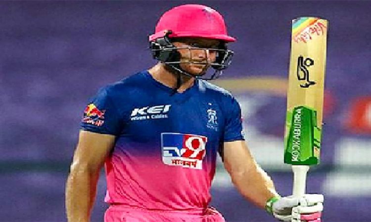 Hyderabad : RR's Jos Buttler in action during the IPL 2023 match between Rajasthan Royals and Sunris