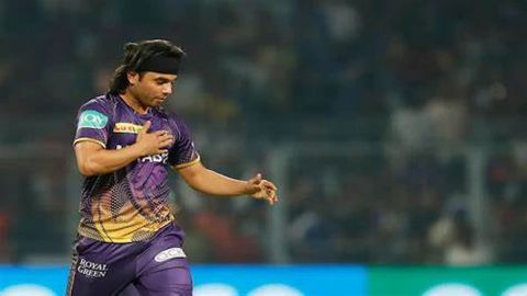 Kolkata: KKR bowler Suyash Sharma with teammates celebrate a dismissal during the IPL 2023 match bet