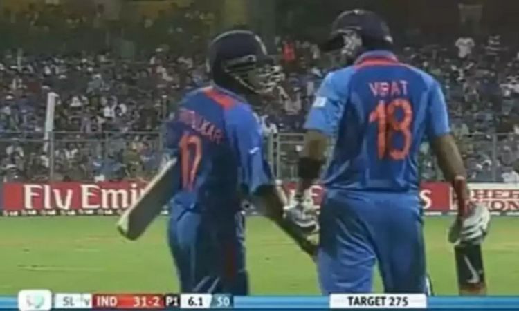 Cricket Image for 2011 WC फाइनल में आउट होने के बाद सचिन ने विराट से क्या कहा था? 12 साल बाद सचिन ने
