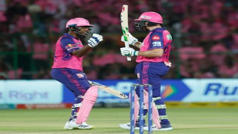 IPL 2023: Buttler, Samson's fireworks help Rajasthan Royals score 214/2 in their 20 overs!