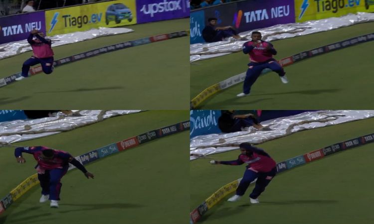  IPL 2023 Shimron Hetmyer Pulls Off Stunning Catch To Dismiss Jason Roy Watch Video!
