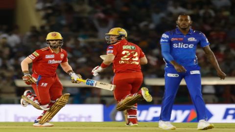 IPL 2023:  Livingstone & Jitesh's stunning century partnership guides Punjab Kings to 214/3 