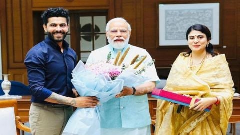 Cricket Image for Ravindra Jadeja: भारतीय क्रिकेटर रवींद्र जडेजा ने पीएम मोदी से की मुलाकात