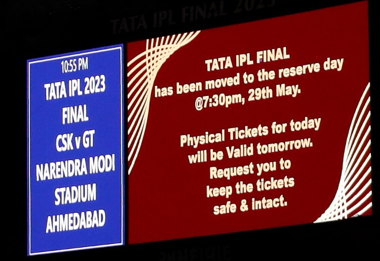 IPL 2023 final has been moved to the reserve day on 29th May!