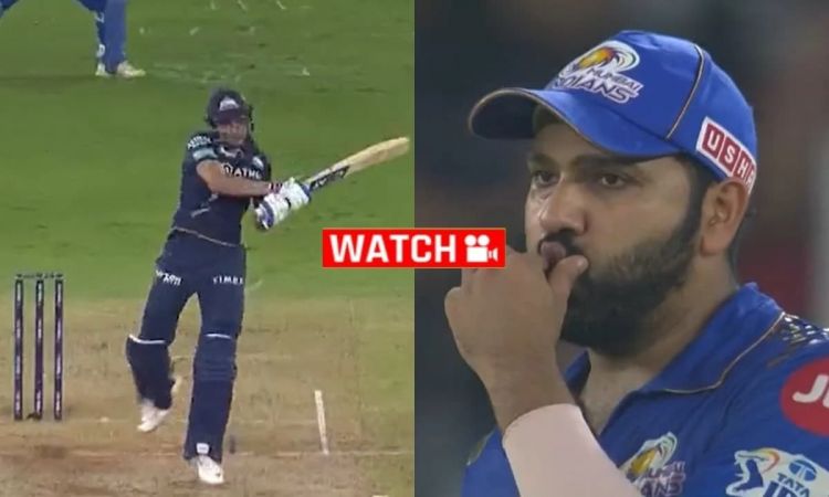 Watch Shubman Gill Smashed Unbelievable Six Rohit Sharma Reaction Goes Viral