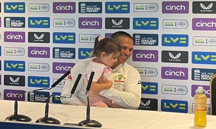 Ashes 2023: Usman Khawaja with his daughter in press conference!