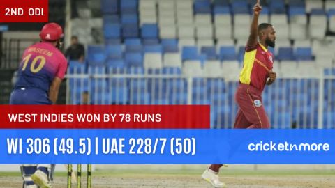 West Indies Beat UAE By 78 Runs in Second ODI
