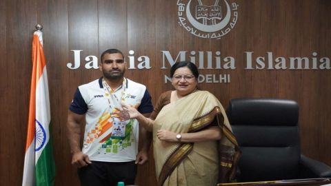 Luqman Ali of Jamia won bronze medal in Khelo India University Games